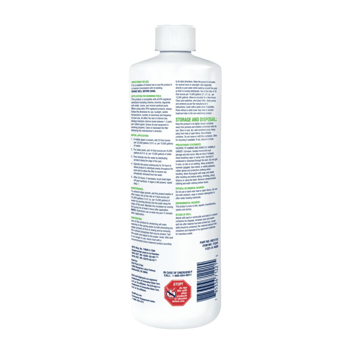 GLB NIX back of bottle